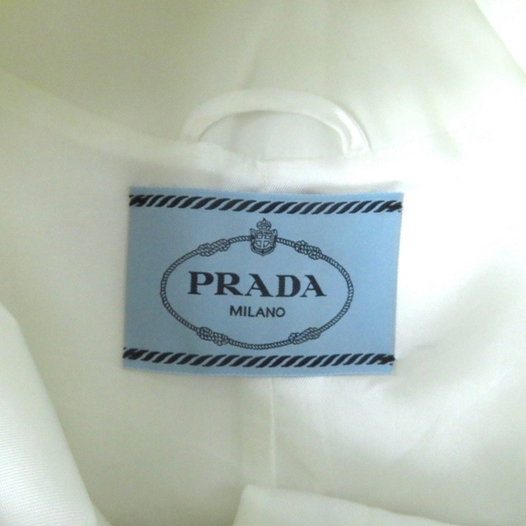 PRADA Blouson 291943 Outer: Recycled polyamide, Part: Polyamide (nylon), Lining: Viscose (rayon), Part: Leather off white Women 36 Used Authentic