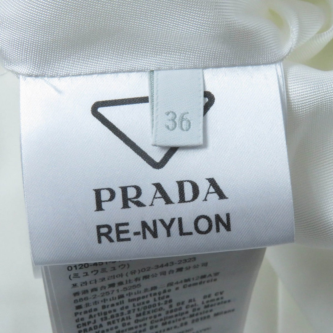 PRADA Blouson 291943 Outer: Recycled polyamide, Part: Polyamide (nylon), Lining: Viscose (rayon), Part: Leather off white Women 36 Used Authentic