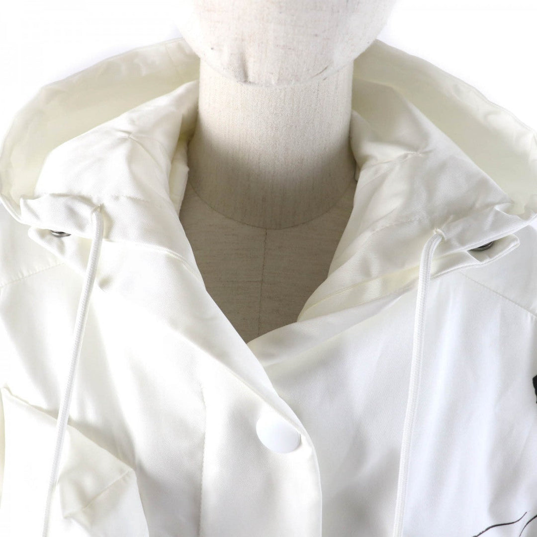 PRADA Blouson 291943 Outer: Recycled polyamide, Part: Polyamide (nylon), Lining: Viscose (rayon), Part: Leather off white Women 36 Used Authentic