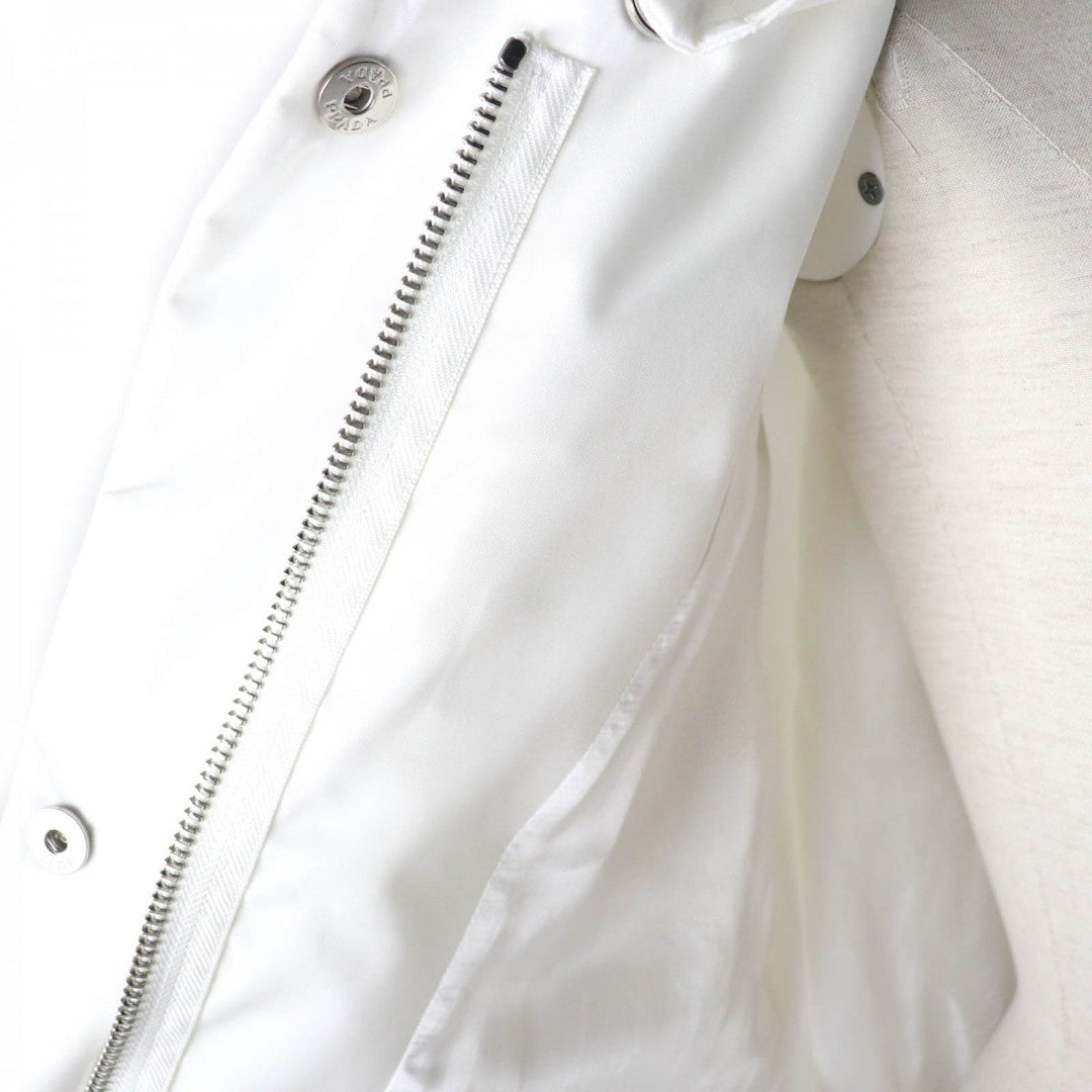 PRADA Blouson 291943 Outer: Recycled polyamide, Part: Polyamide (nylon), Lining: Viscose (rayon), Part: Leather off white Women 36 Used Authentic