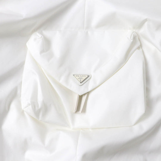 PRADA Blouson 291943 Outer: Recycled polyamide, Part: Polyamide (nylon), Lining: Viscose (rayon), Part: Leather off white Women 36 Used Authentic