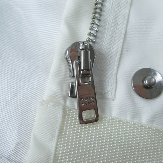 PRADA Blouson 291943 Outer: Recycled polyamide, Part: Polyamide (nylon), Lining: Viscose (rayon), Part: Leather off white Women 36 Used Authentic