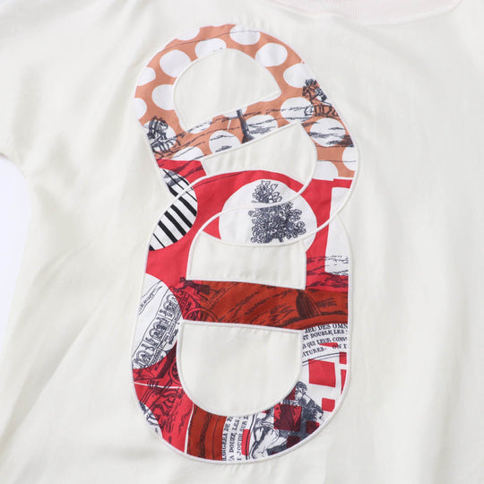 HERMES Short sleeve knit 2E2826DS Main: 100% silk, Main: 100% polyester Ivory Women 34 Used Authentic