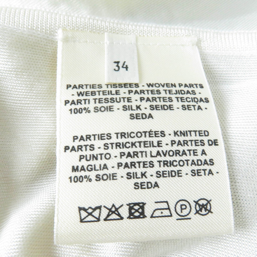 HERMES Short sleeve knit 2E2826DS Main: 100% silk, Main: 100% polyester Ivory Women 34 Used Authentic