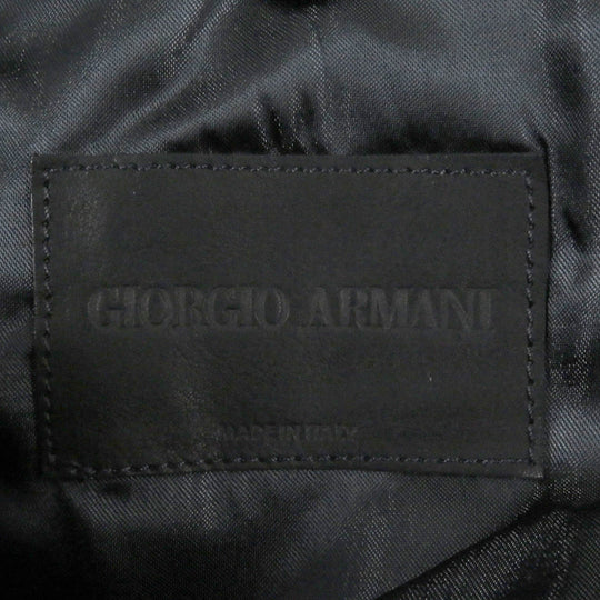 GIORGIO ARMANI coat Outer: 66% rayon, Outer: 32% cupra, Outer: 2% elastane (polyurethane), Lining: 60% acetate, Lining: 40% rayon Dark navy mens 54 Used Authentic