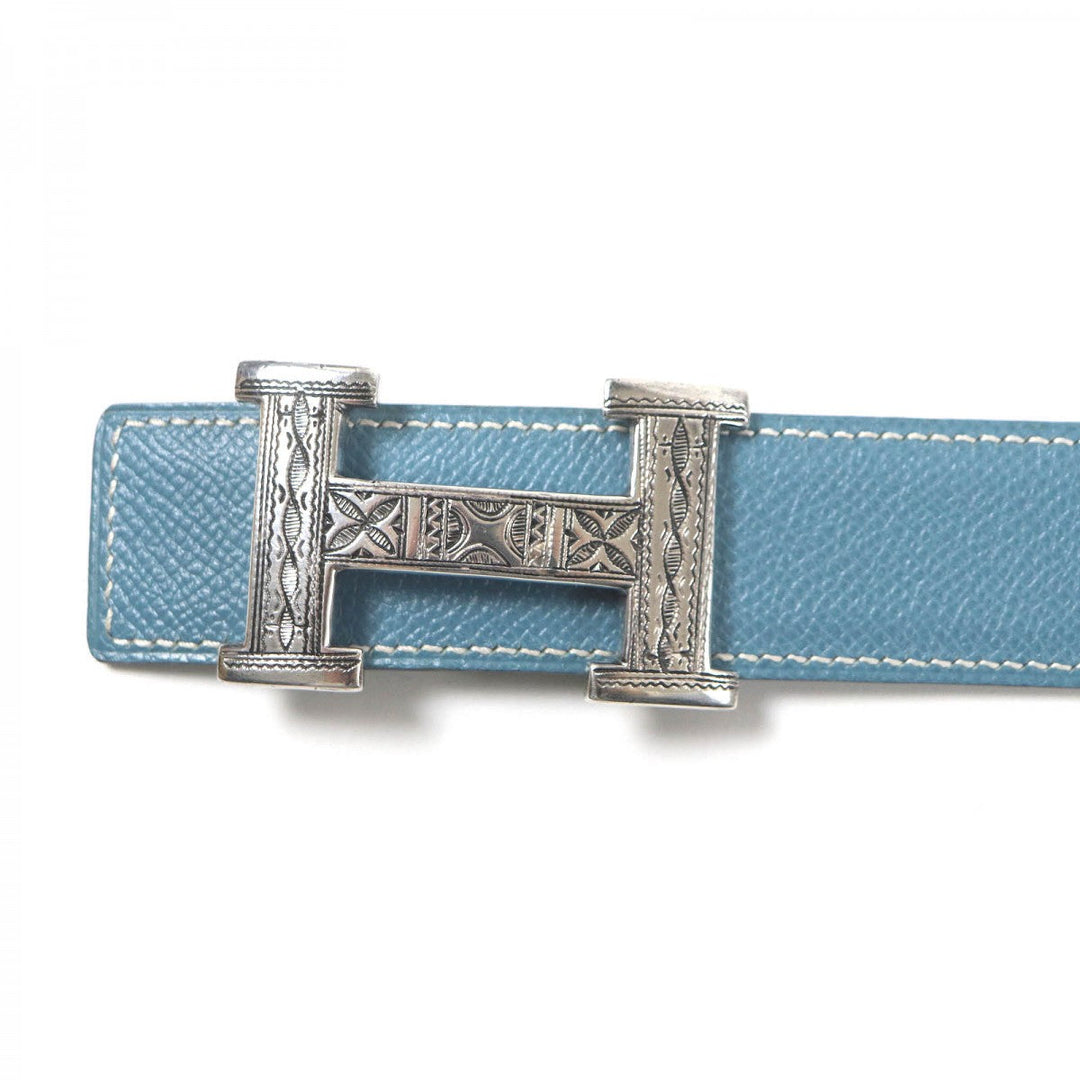 HERMES belt Main: Leather Light blue green mens Used Authentic