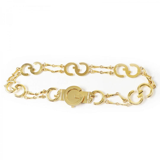 GUCCI belt metal gold Vintage GG Chain belt
