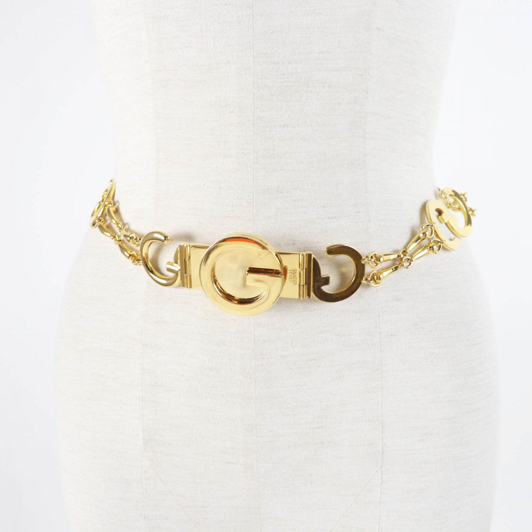 GUCCI belt metal gold Vintage GG Chain belt