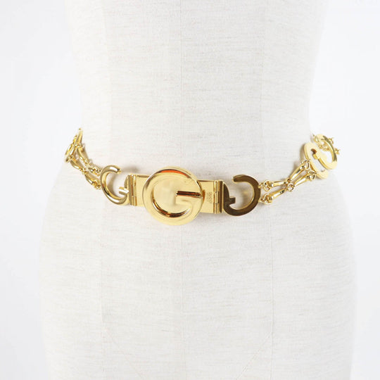 GUCCI belt metal gold Vintage GG Chain belt