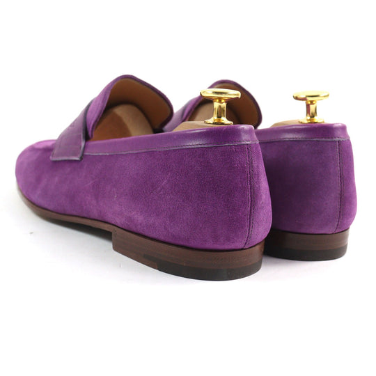 LOUIS VUITTON loafers Main: Suede leather purple mens 7 Used Authentic