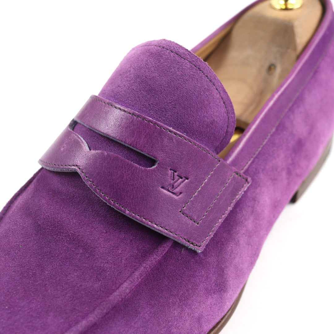 LOUIS VUITTON loafers Main: Suede leather purple mens 7 Used Authentic