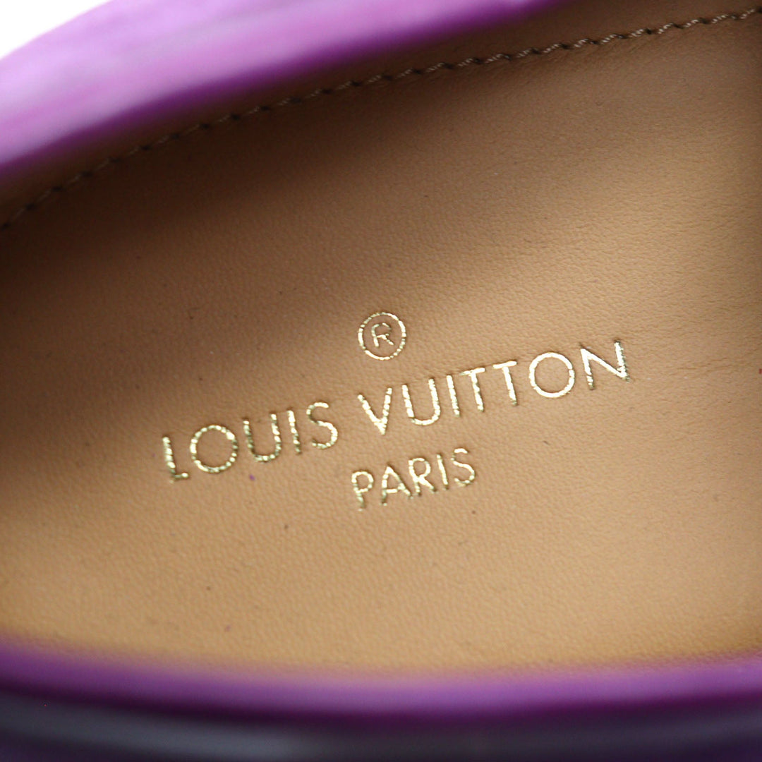 LOUIS VUITTON loafers Main: Suede leather purple mens 7 Used Authentic