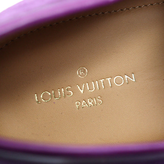 LOUIS VUITTON loafers Main: Suede leather purple mens 7 Used Authentic