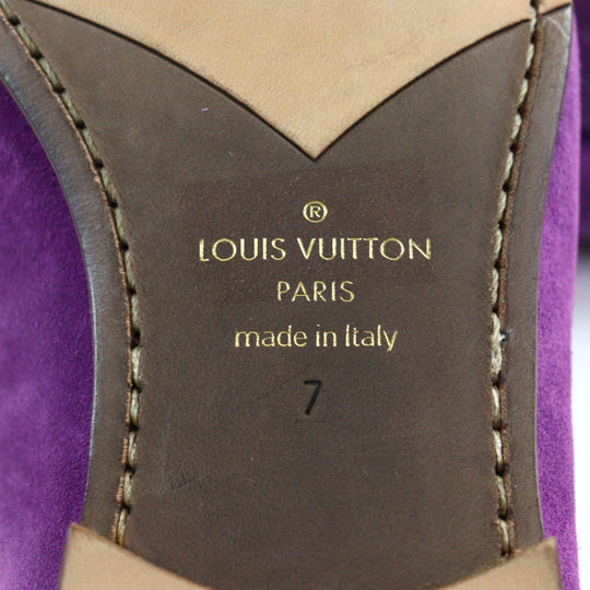 LOUIS VUITTON loafers Main: Suede leather purple mens 7 Used Authentic