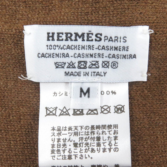 HERMES Knit cap cashmere Brown pink M