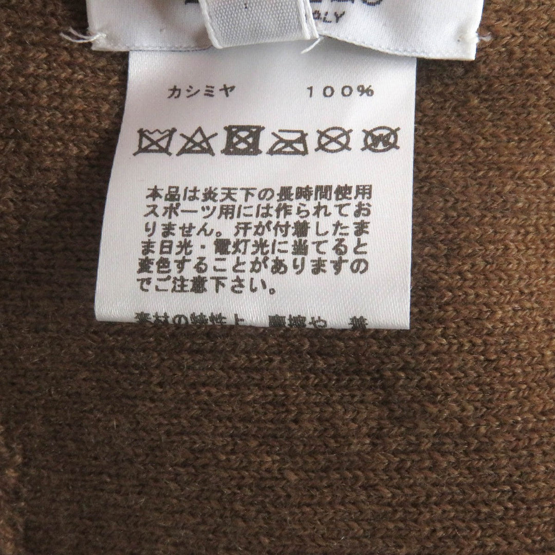 HERMES Knit cap cashmere Brown pink M