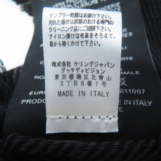 GUCCI scarf 355468 Main: 65% silk, Main: 35% wool, Leather part: fox black Women Used Authentic