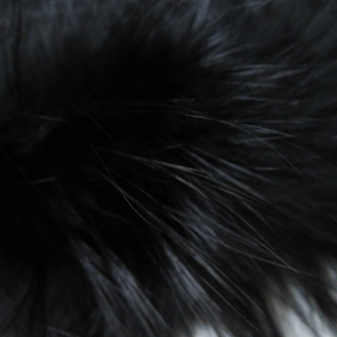 GUCCI scarf 355468 Main: 65% silk, Main: 35% wool, Leather part: fox black Women Used Authentic