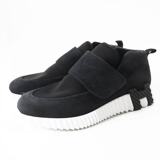 HERMES sneakers 232101Z Chevre Veroa Black White H 36.5