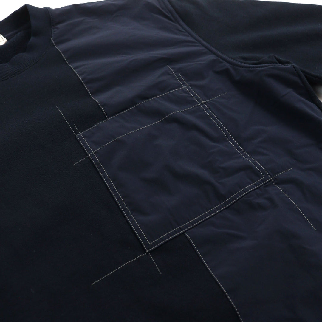 HERMES sweat Main: 100% cotton, part: 80% nylon, part: 20% polyurethane, part: 90% cotton, part: 10% polyurethane Navy mens XL Used Authentic