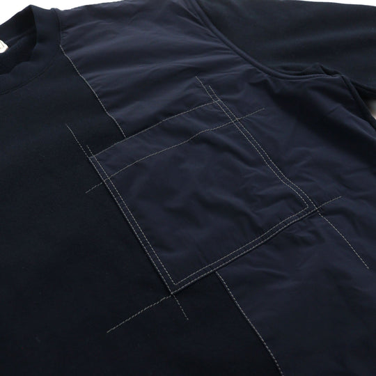 HERMES sweat Main: 100% cotton, part: 80% nylon, part: 20% polyurethane, part: 90% cotton, part: 10% polyurethane Navy mens XL Used Authentic