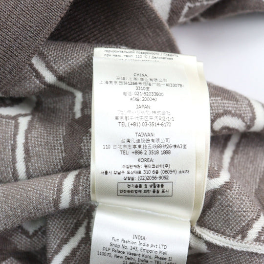 FENDI knit FZX061 Outer material: 100% virgin wool Brown white mens 48 Used Authentic