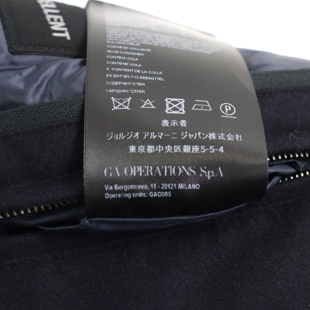 GIORGIO ARMANI coat 0WGOL059 Outer: 100% cashmere, Part: 100% polyurethane, Lining: 100% polyamide (nylon), Part: 62% virgin wool, Part: 10% polyamide (nylon) Navy mens 50R Used Authentic