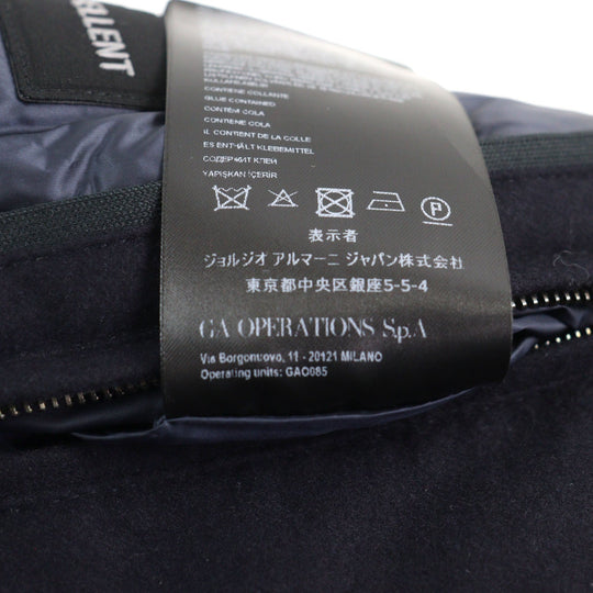 GIORGIO ARMANI coat 0WGOL059 Outer: 100% cashmere, Part: 100% polyurethane, Lining: 100% polyamide (nylon), Part: 62% virgin wool, Part: 10% polyamide (nylon) Navy mens 50R Used Authentic