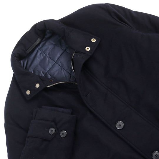 GIORGIO ARMANI coat 0WGOL059 Outer: 100% cashmere, Part: 100% polyurethane, Lining: 100% polyamide (nylon), Part: 62% virgin wool, Part: 10% polyamide (nylon) Navy mens 50R Used Authentic