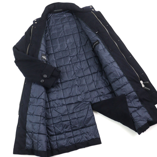 GIORGIO ARMANI coat 0WGOL059 Outer: 100% cashmere, Part: 100% polyurethane, Lining: 100% polyamide (nylon), Part: 62% virgin wool, Part: 10% polyamide (nylon) Navy mens 50R Used Authentic