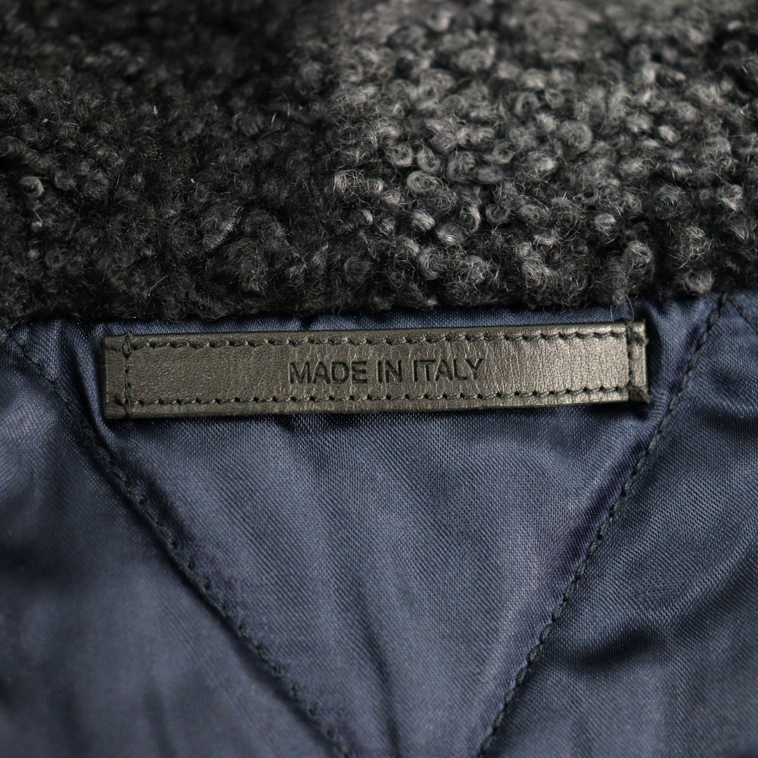 GIORGIO ARMANI coat 0WGOL05E Outer: 66% viscose (rayon), Outer: 32% cupra, Outer: 2% elastane (polyurethane), Part: 100% polyurethane, Lining: 65% acetate, 8% polyamide, 2% elastane, Filling: 100% polyester Dark navy mens 50R Used Authentic