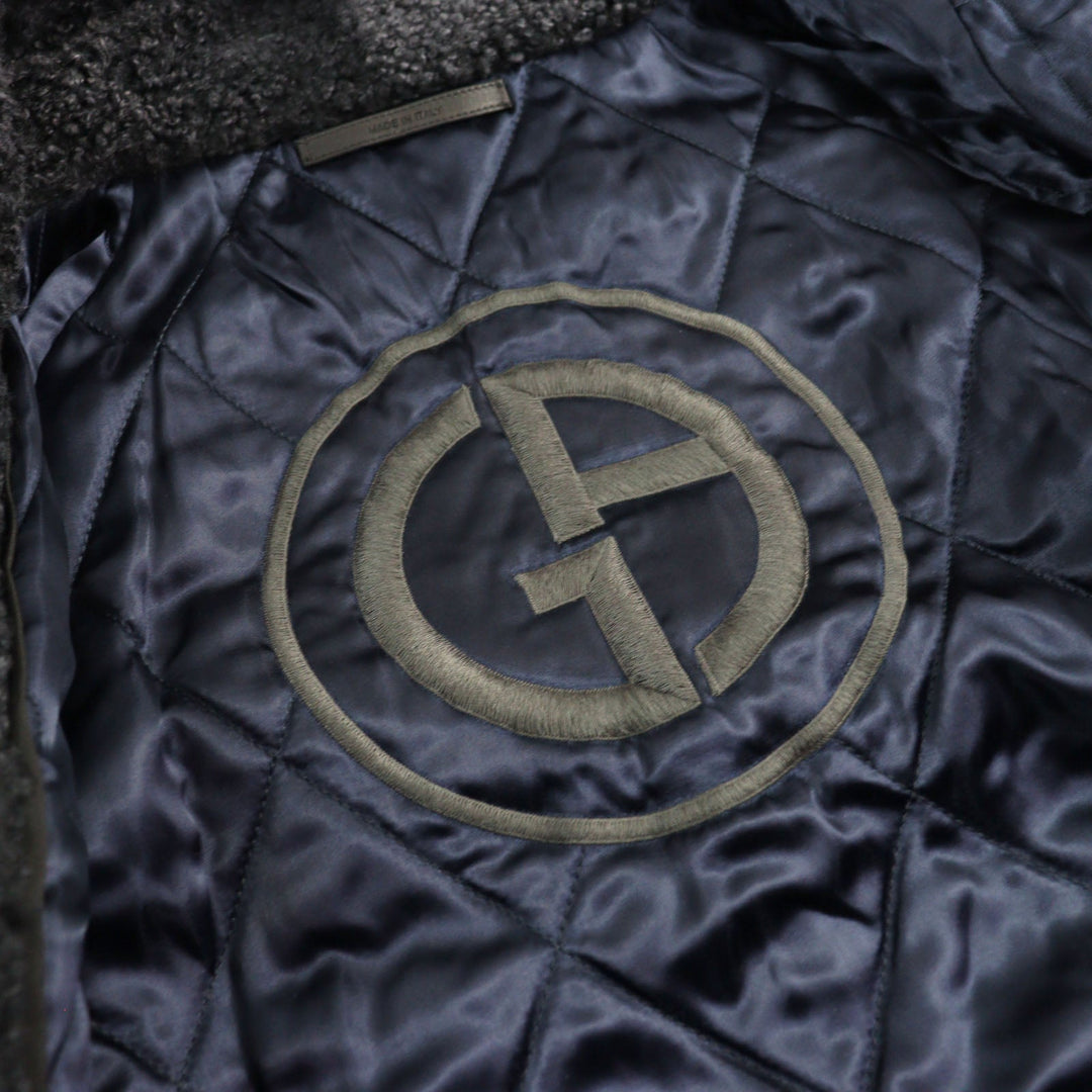 GIORGIO ARMANI coat 0WGOL05E Outer: 66% viscose (rayon), Outer: 32% cupra, Outer: 2% elastane (polyurethane), Part: 100% polyurethane, Lining: 65% acetate, 8% polyamide, 2% elastane, Filling: 100% polyester Dark navy mens 50R Used Authentic