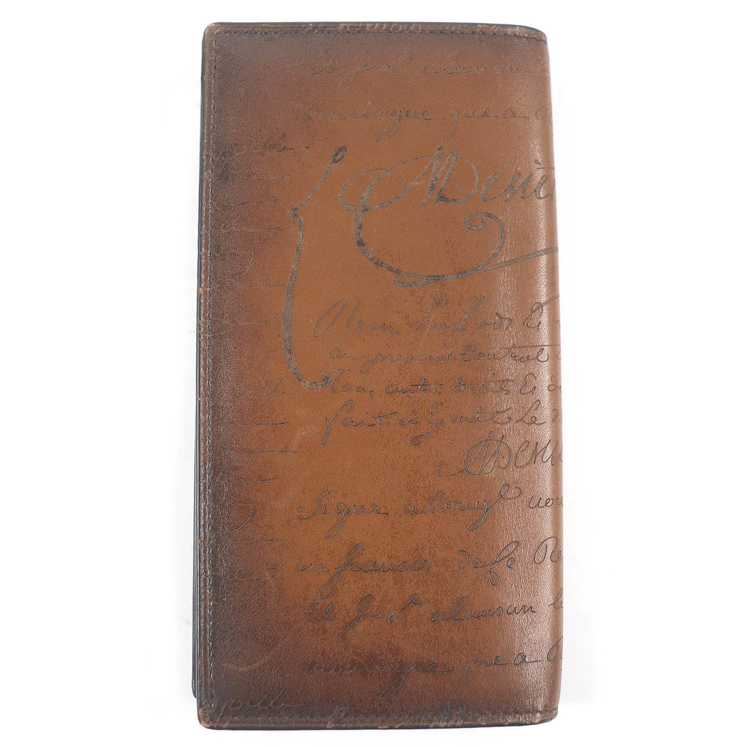 Berluti Long Wallet Purse Main: Leather Brown Santal mens Used Authentic