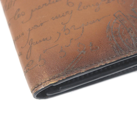 Berluti Long Wallet Purse Main: Leather Brown Santal mens Used Authentic