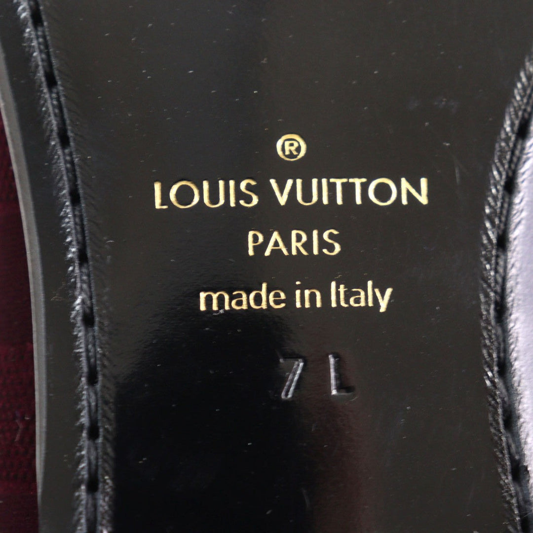 LOUIS VUITTON Slip-on Main: Velour Bordeaux Auteuil line mens 7 Used Authentic