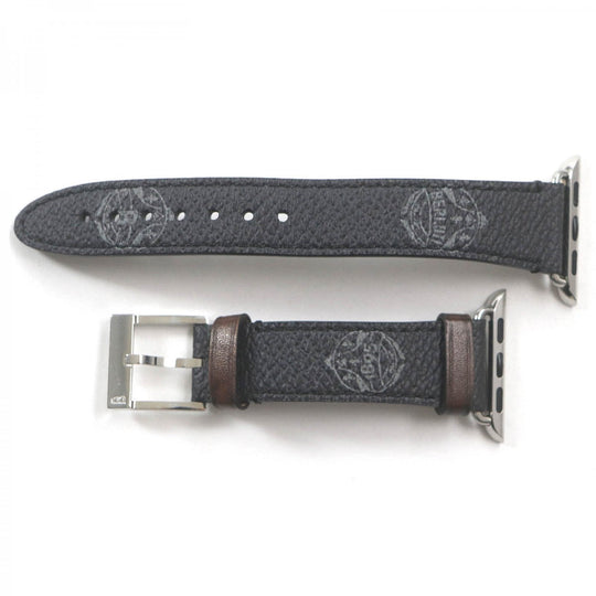 Berluti others Calf leather black Logo all-over pattern Apple Watch Straps mens 19 Used Authentic