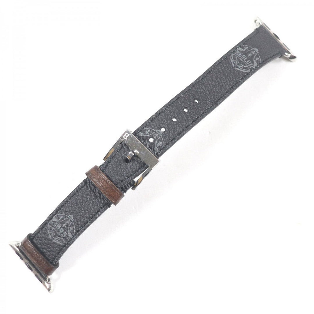 Berluti others Calf leather black Logo all-over pattern Apple Watch Straps mens 19 Used Authentic