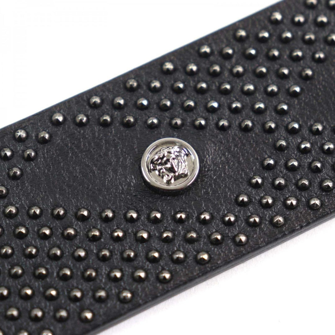VERSACE belt Main: Leather black mens Used Authentic