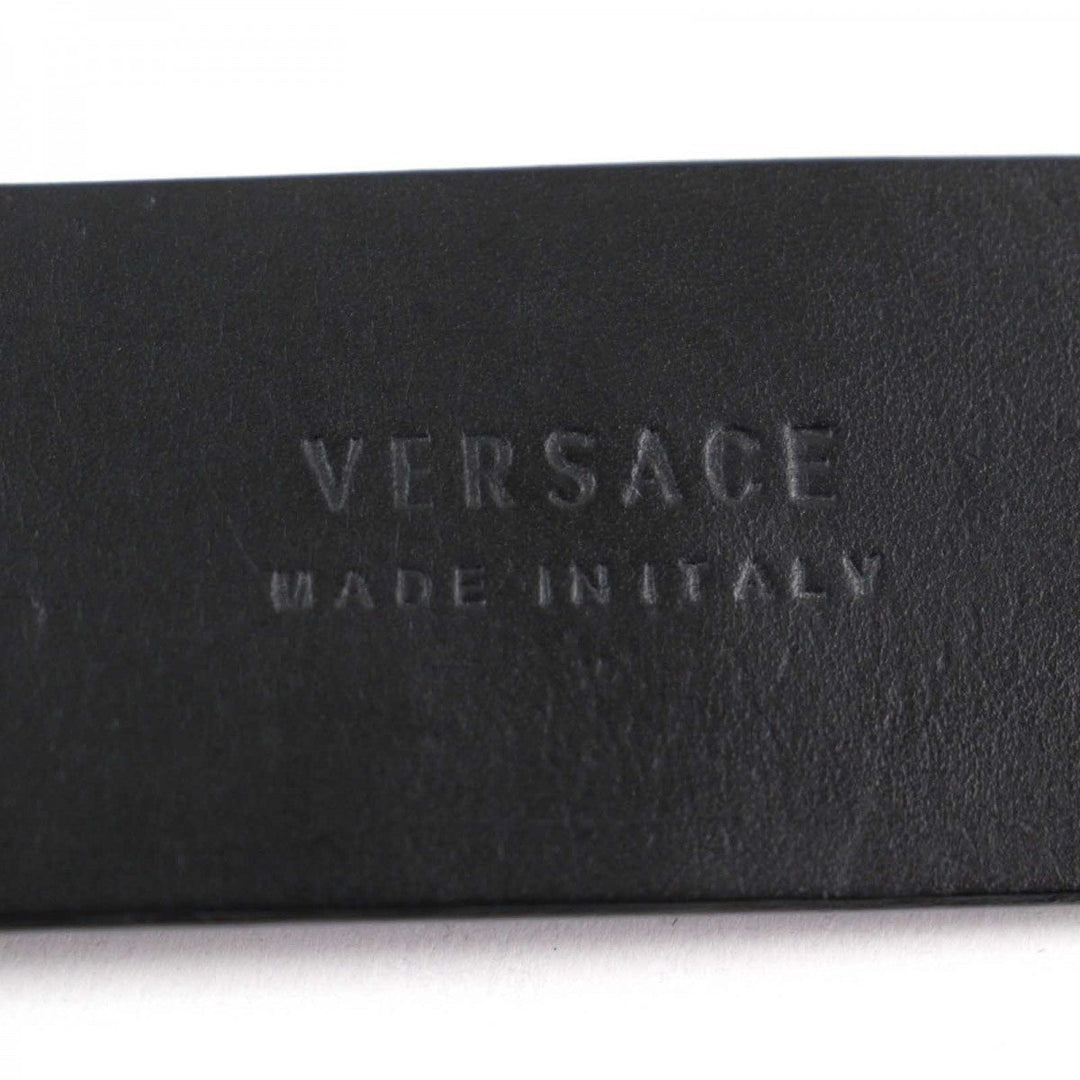 VERSACE belt Main: Leather black mens Used Authentic
