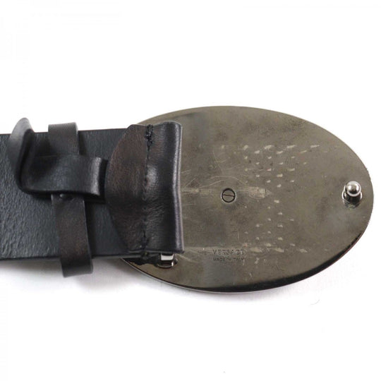 VERSACE belt Main: Leather black mens Used Authentic