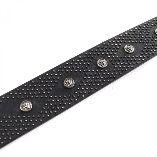 VERSACE belt Main: Leather black mens Used Authentic
