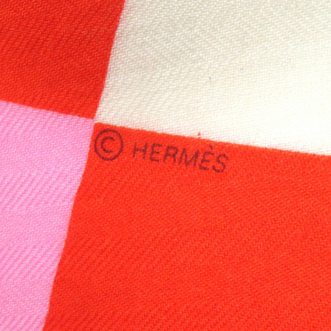 HERMES Stall Main: 70% cashmere, Main: 30% silk Multi Caregean Women Used Authentic