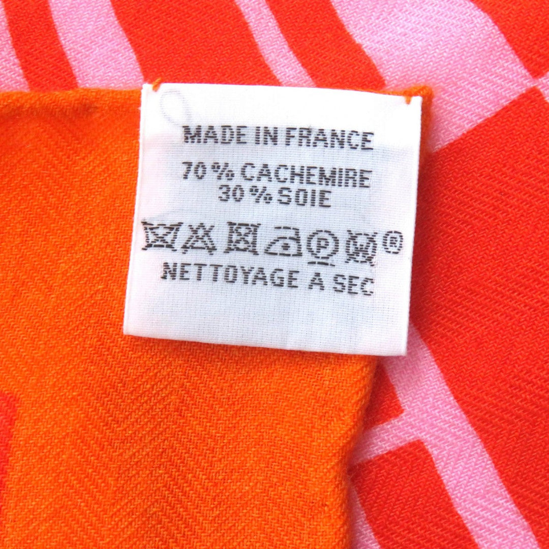 HERMES Stall Main: 70% cashmere, Main: 30% silk Multi Caregean Women Used Authentic
