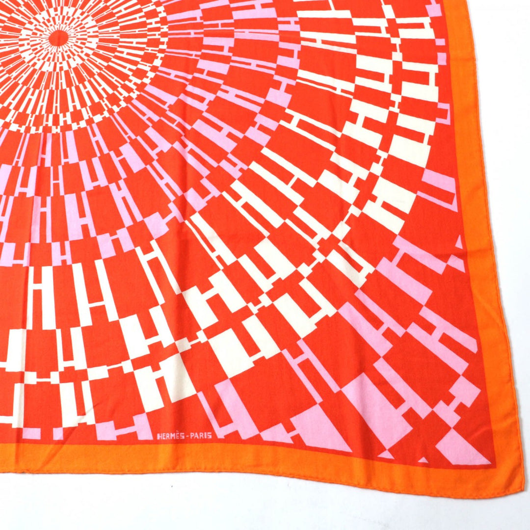 HERMES Stall Main: 70% cashmere, Main: 30% silk Multi Caregean Women Used Authentic