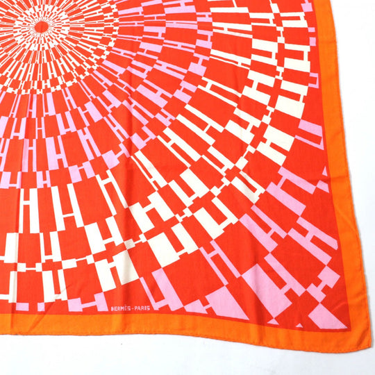HERMES Stall Main: 70% cashmere, Main: 30% silk Multi Caregean Women Used Authentic