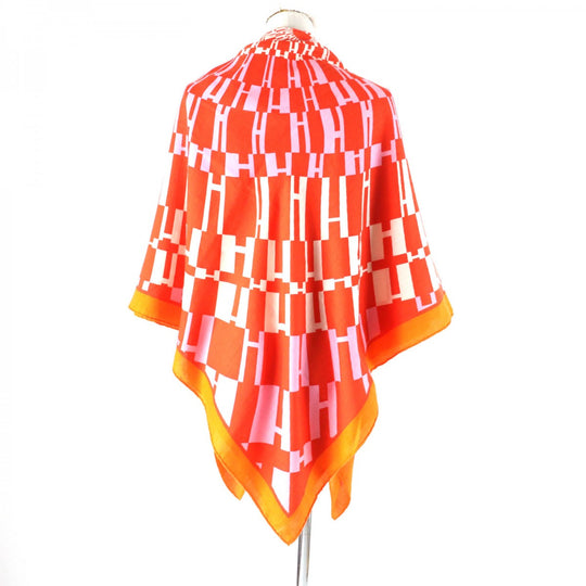 HERMES Stall Main: 70% cashmere, Main: 30% silk Multi Caregean Women Used Authentic