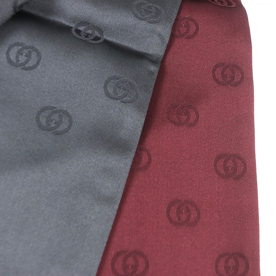 GUCCI Scarf Main: 100% silk Bordeaux mens Used Authentic