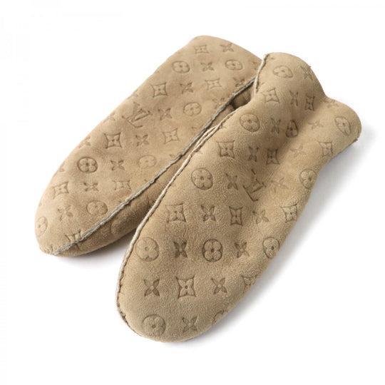 LOUIS VUITTON gloves M76453 Main: Sheep leather beige Muff Sharlingram Women Used Authentic