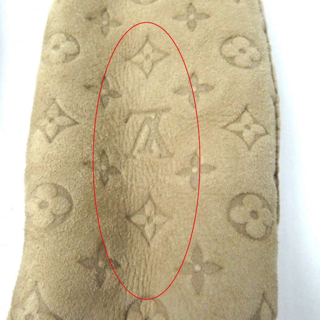 LOUIS VUITTON gloves M76453 Main: Sheep leather beige Muff Sharlingram Women Used Authentic