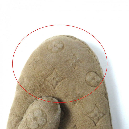 LOUIS VUITTON gloves M76453 Main: Sheep leather beige Muff Sharlingram Women Used Authentic